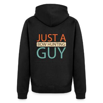 Bogenjagd Bogenjäger Just A Bow Hunting Guy - Unisex Premium Organic Zip Hoodie - black - Back - Nico (187cm)
