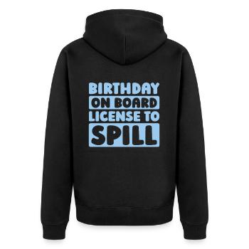Kreuzfahrt Birthday Cruise - Unisex Premium Bio Zip Hoodie - Schwarz - Hinten - Nico (187cm)