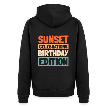 Kreuzfahrt Birthday Cruise - Unisex Premium Bio Zip Hoodie - Schwarz - Hinten - Nico (187cm)