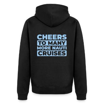 Kreuzfahrt Birthday Cruise - Unisex Premium Bio Zip Hoodie - Schwarz - Hinten - Nico (187cm)