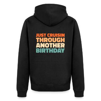 Croisière d’anniversaire à Kreuzfahrt - Veste à capuche bio Premium Unisexe - noir - Dos - Nico (187cm)