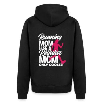 Running Mom Like A Regular Mom Only Cooler - Veste à capuche bio Premium Unisexe - noir - Dos - Nico (187cm)
