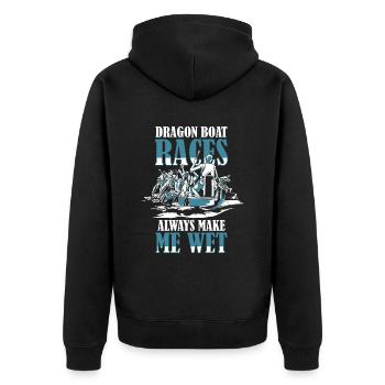 Les courses de bateaux-dragons me font toujours mouiller l’amour de l’équipe - Veste à capuche bio Premium Unisexe - noir - Dos - Nico (187cm)