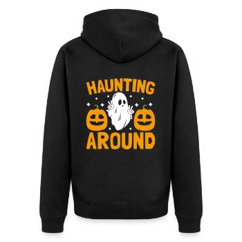 Halloween Costume - Unisex Premium Organic Zip Hoodie - black - Back - Nico (187cm)