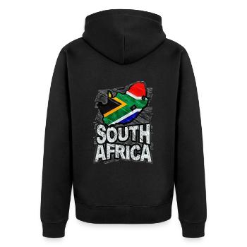 Afrique du Sud - Veste à capuche bio Premium Unisexe - noir - Dos - Nico (187cm)