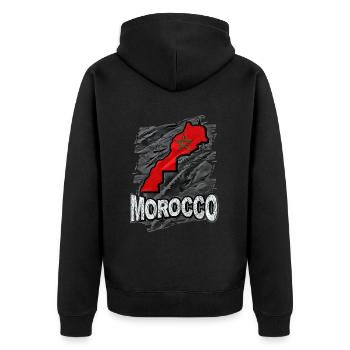 Maroc - Veste à capuche bio Premium Unisexe - noir - Dos - Nico (187cm)