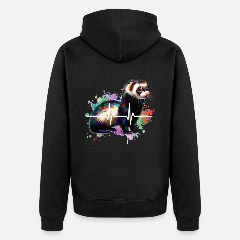 ECG d’Iltis Schwarzfussiltis - Veste à capuche bio Premium Unisexe - noir
