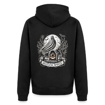 Halloween Witching Hour Awakens - Unisex Premium Organic Zip Hoodie - black - Back - Nico (187cm)