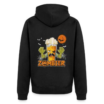 Zombier The perfect design for beer and Halloween - Unisex Premium Organic Zip Hoodie - black - Back - Nico (187cm)