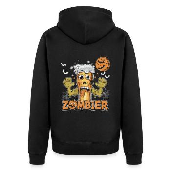 Zombier The perfect design for beer and Halloween - Unisex Premium Organic Zip Hoodie - black - Back - Nico (187cm)