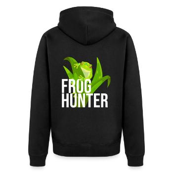 Chasseur de grenouilles, Grenouille, Grenouille arboricole, Amphibien - Veste à capuche bio Premium Unisexe - noir - Dos - Nico (187cm)