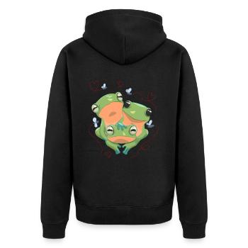 Grenouille Coeur Grenouille Arboricole Amphibien - Veste à capuche bio Premium Unisexe - noir - Dos - Nico (187cm)