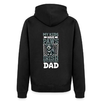 Papa lévrier irlandais - Veste à capuche bio Premium Unisexe - noir - Dos - Nico (187cm)