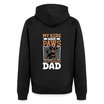 German Hunting Terrier Dad - Unisex Premium Organic Zip Hoodie - black - Back - Nico (187cm)