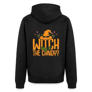 Halloween Costume - Unisex Premium Organic Zip Hoodie - black - Back - Nico (187cm)