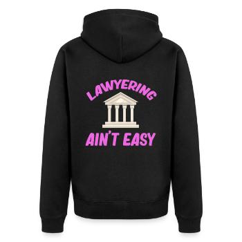 Anwalt Ist Nicht Einfach Anwältin Mädchen - Unisex Premium Bio Zip Hoodie - Schwarz - Hinten - Nico (187cm)