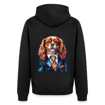 Cavalier King Charles Spaniel Costume Imprimé Chien - Veste à capuche bio Premium Unisexe - noir - Dos - Nico (187cm)