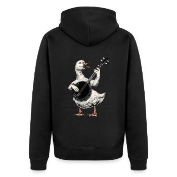 Oie Oie Canard Joueur de Banjo Bluegrass - Veste à capuche bio Premium Unisexe - noir - Dos - Nico (187cm)