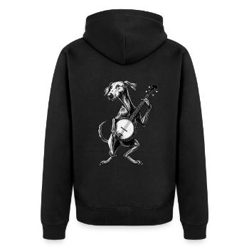 Greyhound Dog Joueur de banjo bluegrass - Veste à capuche bio Premium Unisexe - noir - Dos - Nico (187cm)
