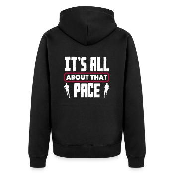 It's all about the pace - Unisex Premium Organic Zip Hoodie - black - Back - Nico (187cm)