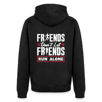 Freunde Lassen Freunde Nicht Alleine Laufen - Unisex Premium Bio Zip Hoodie - Schwarz - Hinten - Nico (187cm)