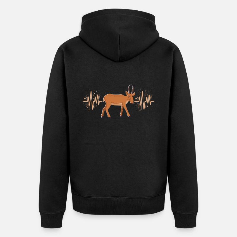 Saiga Antelope Cardio Saiga Antilope - Veste à capuche bio Premium Unisexe - noir
