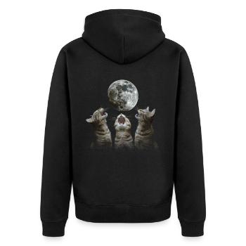Chat américain à poil court Lune hurlante - Veste à capuche bio Premium Unisexe - noir - Dos - Nico (187cm)