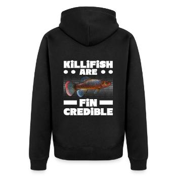 Killifish Quarium Fish - Unisex Premium Organic Zip Hoodie - black - Back - Nico (187cm)