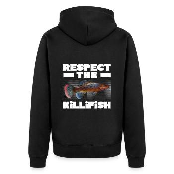 Killifish Quarium Fish - Unisex Premium Organic Zip Hoodie - black - Back - Nico (187cm)