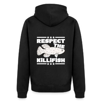 Killifish Quarium Fish - Unisex Premium Organic Zip Hoodie - black - Back - Nico (187cm)