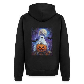 Cadeau d’Halloween Femmes Hommes Enfants Décoration - Veste à capuche bio Premium Unisexe - noir - Dos - Nico (187cm)