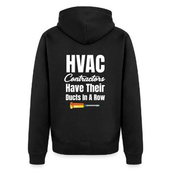 Hlk-auftragnehmer Haben Ihre Kanäle In Einer - Unisex Premium Bio Zip Hoodie - Schwarz - Hinten - Nico (187cm)