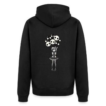 Emo Goth Girl Düsteres Gothic Design - Unisex Premium Bio Zip Hoodie - Schwarz - Hinten - Nico (187cm)