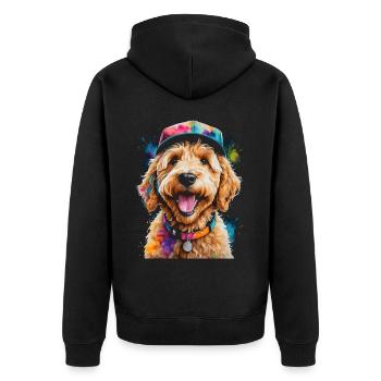 Goldendoodle Snapback Cap Chien Animal Design Print - Veste à capuche bio Premium Unisexe - noir - Dos - Nico (187cm)