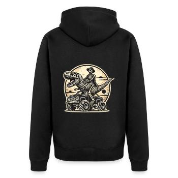 Dinosaures sur Monster Truck Motorsport Lovers - Veste à capuche bio Premium Unisexe - noir - Dos - Nico (187cm)