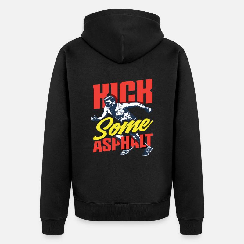 Kick Some Asphalt Runner Motif - Veste à capuche bio Premium Unisexe - noir