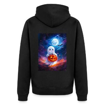 Cadeau d’Halloween Femmes Hommes Enfants Décoration - Veste à capuche bio Premium Unisexe - noir - Dos - Nico (187cm)
