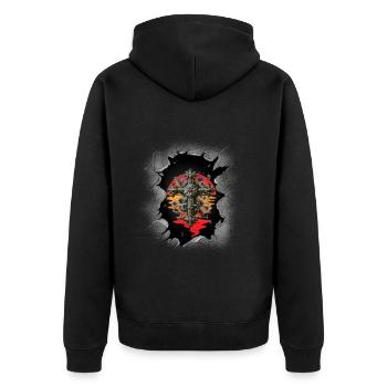 Cross, Crosses, Crucifix, Halloween, Occult, Spiritual - Unisex Premium Organic Zip Hoodie - black - Back - Nico (187cm)
