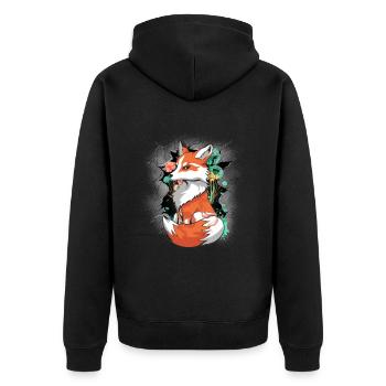 Fox Vixen Kids Child Fairy Tale Foxes - Unisex Premium Organic Zip Hoodie - black - Back - Nico (187cm)