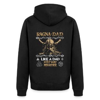RAGNA-DAD Mighty Viking pour la fête des pères - Veste à capuche bio Premium Unisexe - noir - Dos - Nico (187cm)
