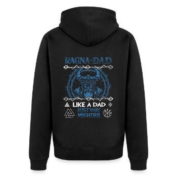 RAGNA-DAD Casque Viking bleu pour la fête des pères - Veste à capuche bio Premium Unisexe - noir - Dos - Nico (187cm)