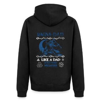 RAGNA-DAD Vikings sous la lune pour la fête des pères - Veste à capuche bio Premium Unisexe - noir - Dos - Nico (187cm)
