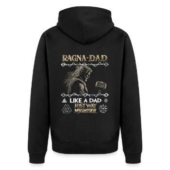 RAGNA-DAD Viking avec marteau pour les pères forts - Veste à capuche bio Premium Unisexe - noir - Dos - Nico (187cm)