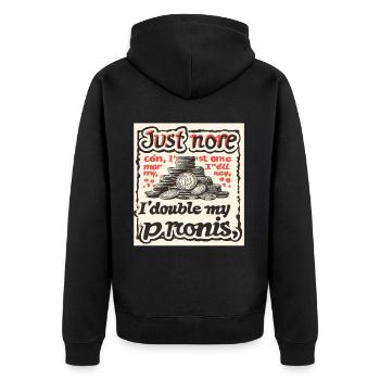 Münzsammler-definition Numismatik - Unisex Premium Bio Zip Hoodie - Schwarz - Hinten - Nico (187cm)