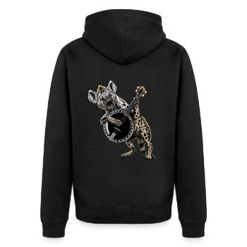 Hyena Animal Joueur de banjo bluegrass - Veste à capuche bio Premium Unisexe - noir - Dos - Nico (187cm)