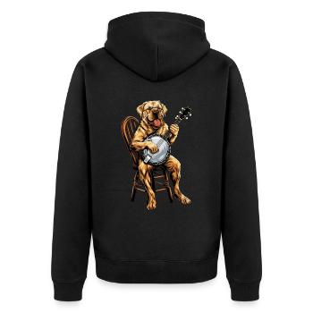 Labrador Retriever Chien Joueur de banjo Bluegrass - Veste à capuche bio Premium Unisexe - noir - Dos - Nico (187cm)