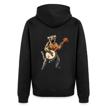 Lemur Ringtail Joueur de banjo bluegrass - Veste à capuche bio Premium Unisexe - noir - Dos - Nico (187cm)
