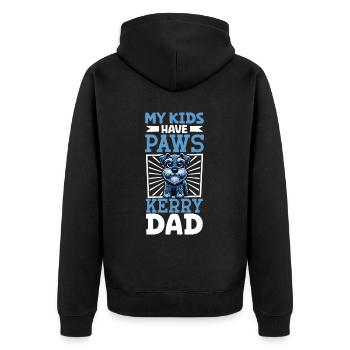 Kerry Blue Terrier Papa - Unisex Premium Bio Zip Hoodie - Schwarz - Hinten - Nico (187cm)