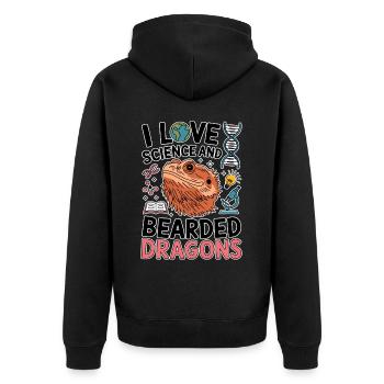 Dragon barbu étudiant en sciences Cadeau de dragon barbu - Veste à capuche bio Premium Unisexe - noir - Dos - Nico (187cm)