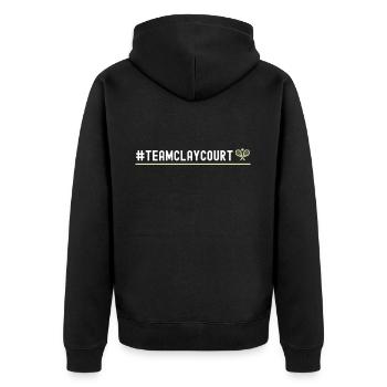 Funny Tennis Player Racket - Unisex Premium Bio Zip Hoodie - Schwarz - Hinten - Nico (187cm)